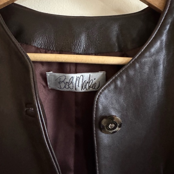 Vintage Chocolate Brown Leather Designer Women's Jacket - Picture 5 of 5
